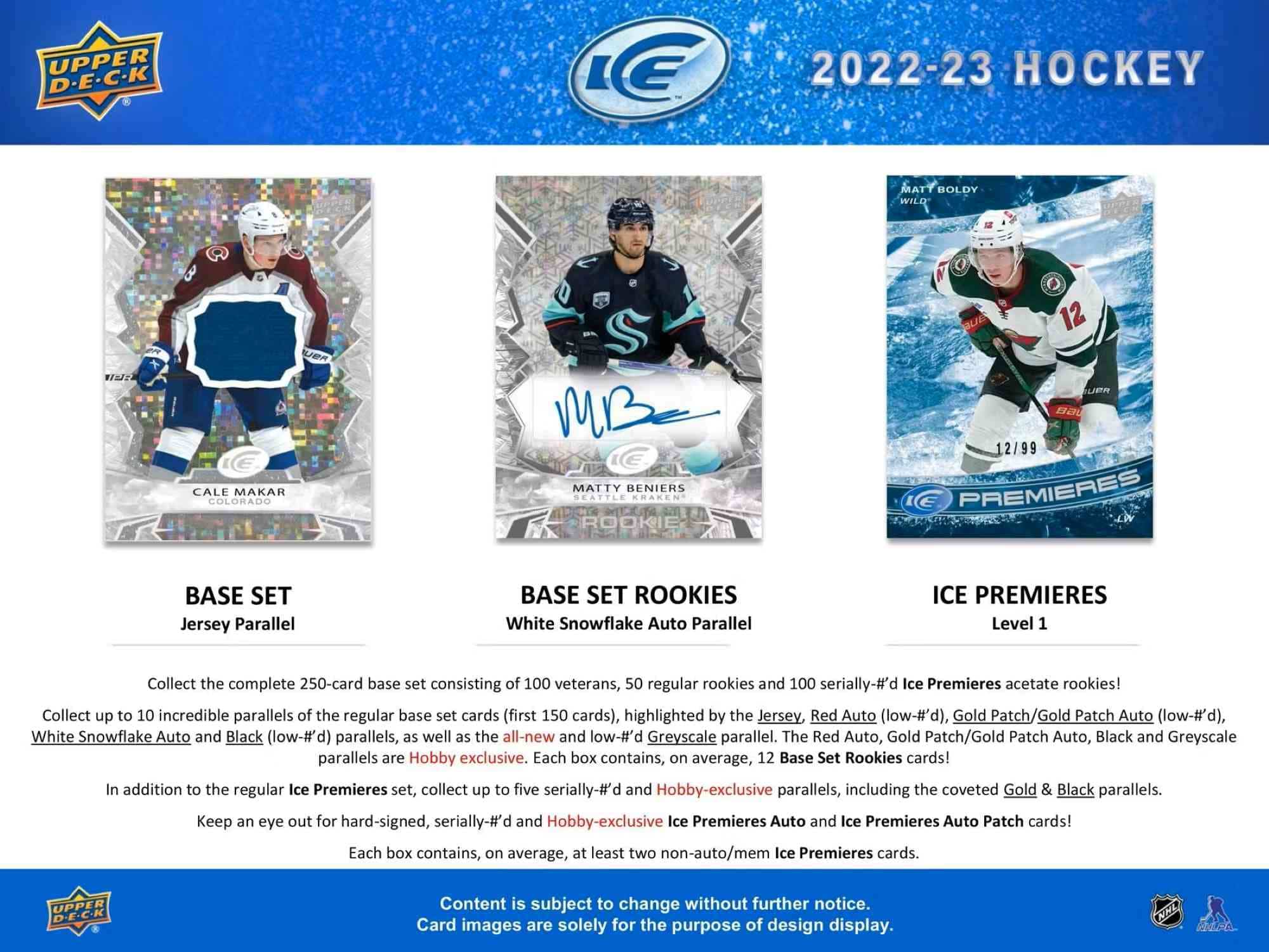 2022/23 Upper Deck Ice NHL Hockey Hobby Box