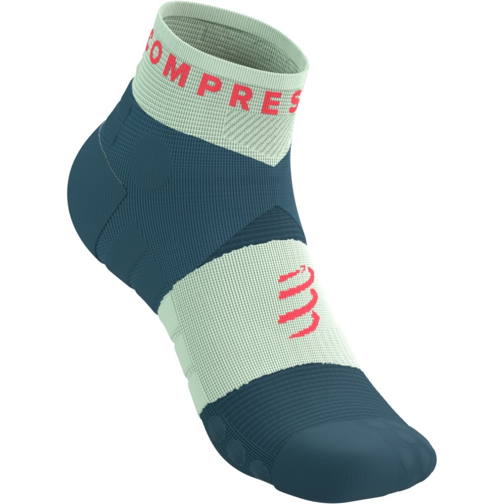 Compressport Ultra Trail Low Compression Socks - stargazer/almost aqua/fluo red