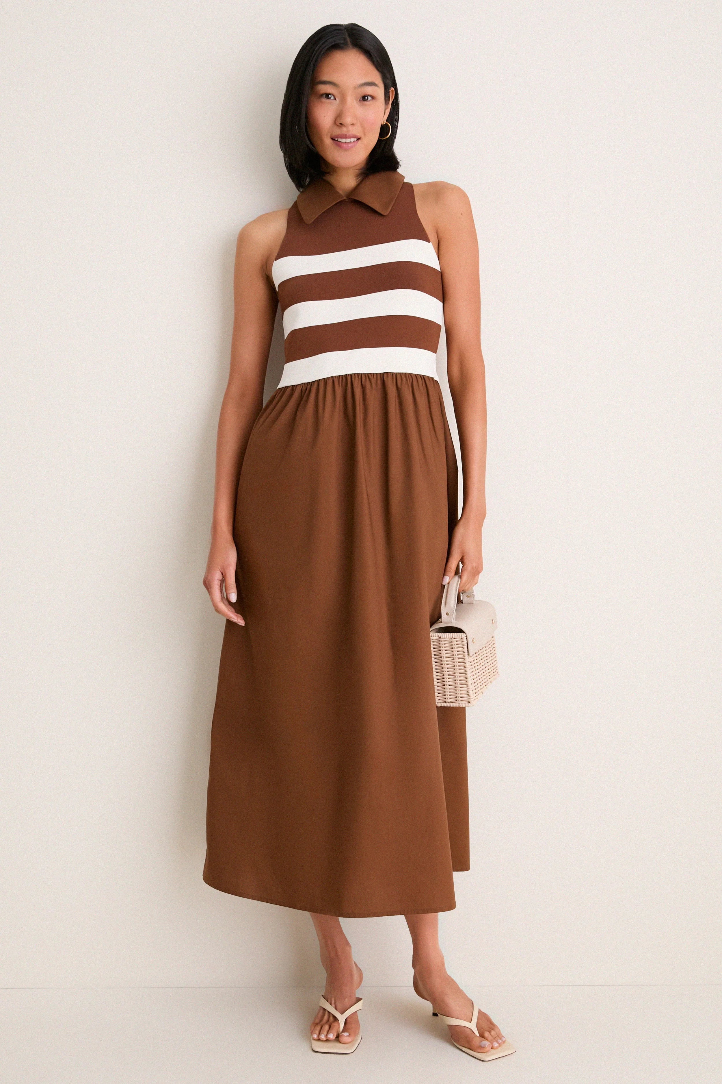 Chocolate Stripe Marina Dress