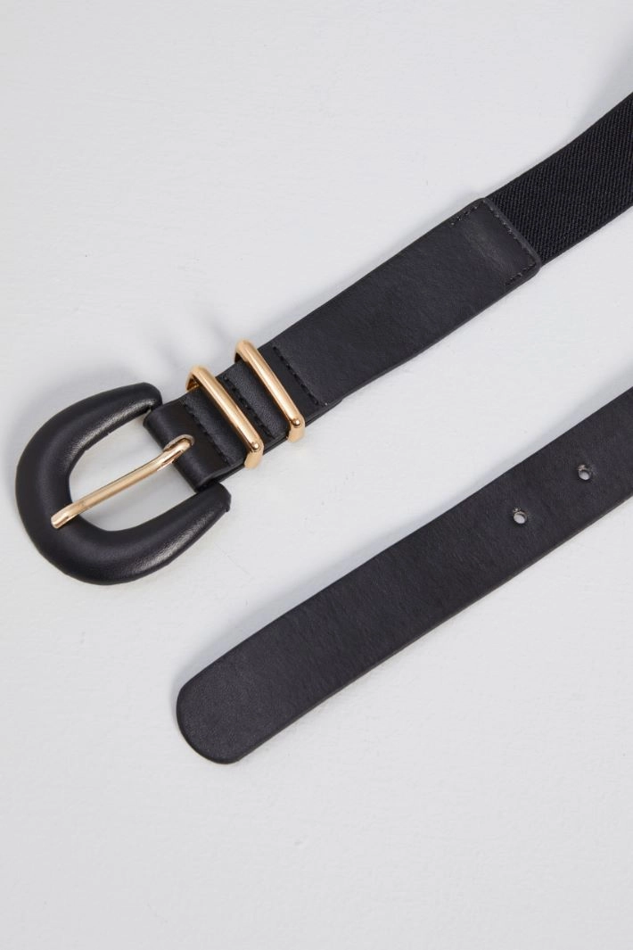Belt with elastic - BLACK