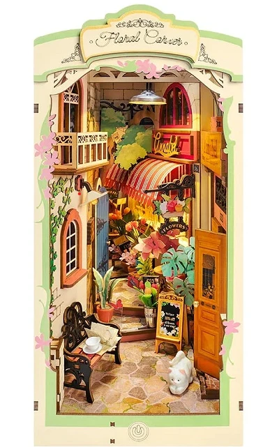 Floral Corner Book Nook - Stories in Books Robotime TGB09