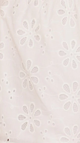 Vika Top - White Flower Embroidery