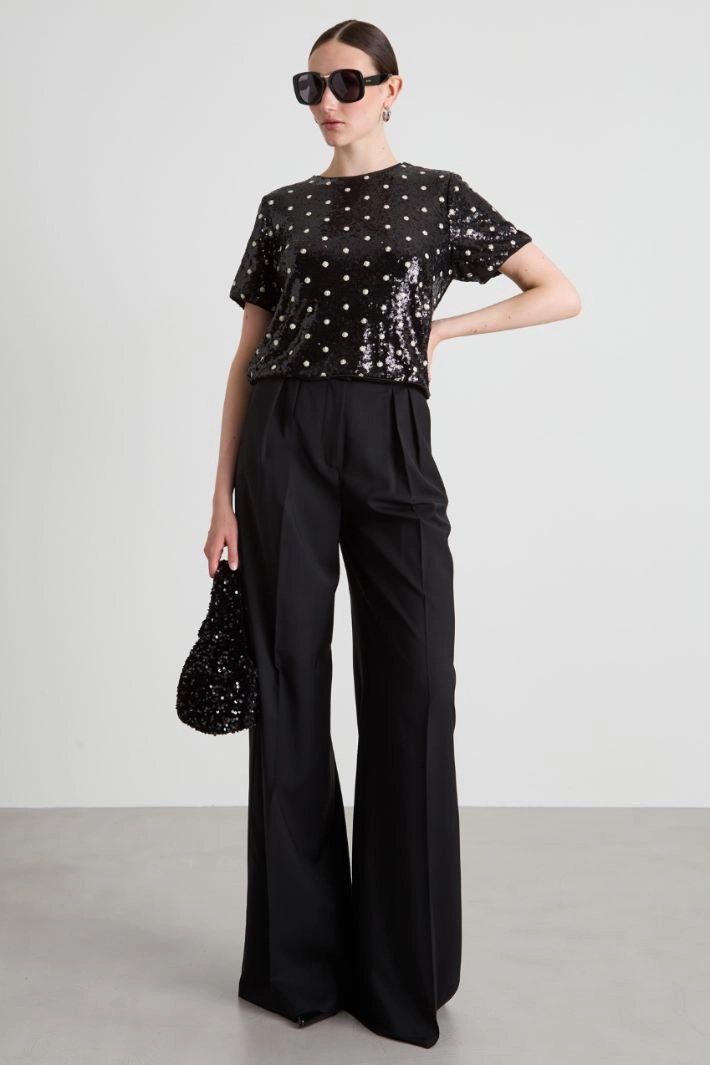 Sequin T-shirt - BLACK