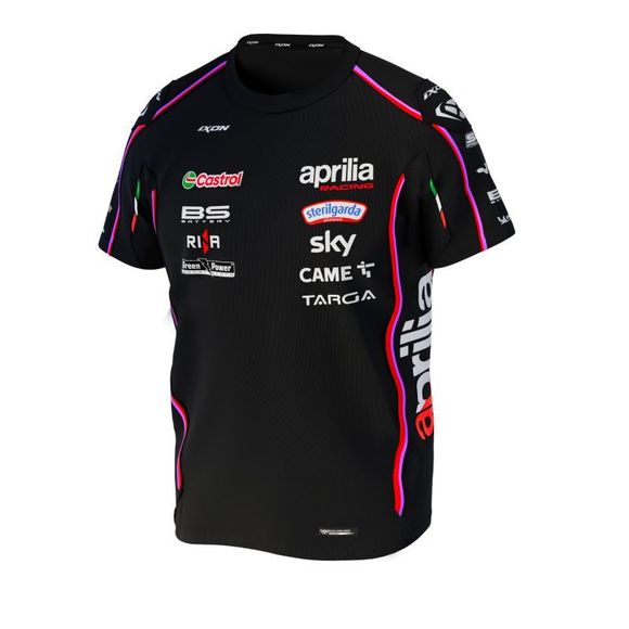 T-Shirt manches courtes Ixon APRILIA 25 - Noir / RougeRef : IX2161