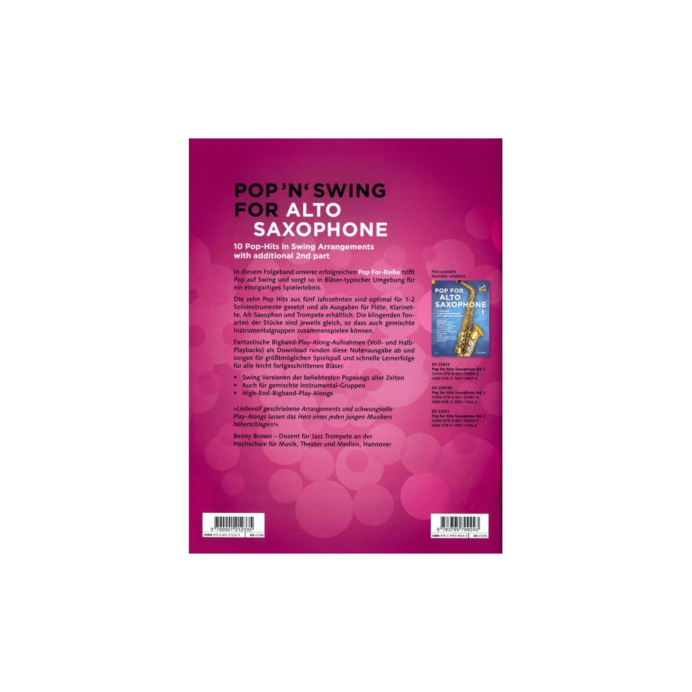 Schott Pop 'n' Swing For Alto Sax – Thomann Ireland