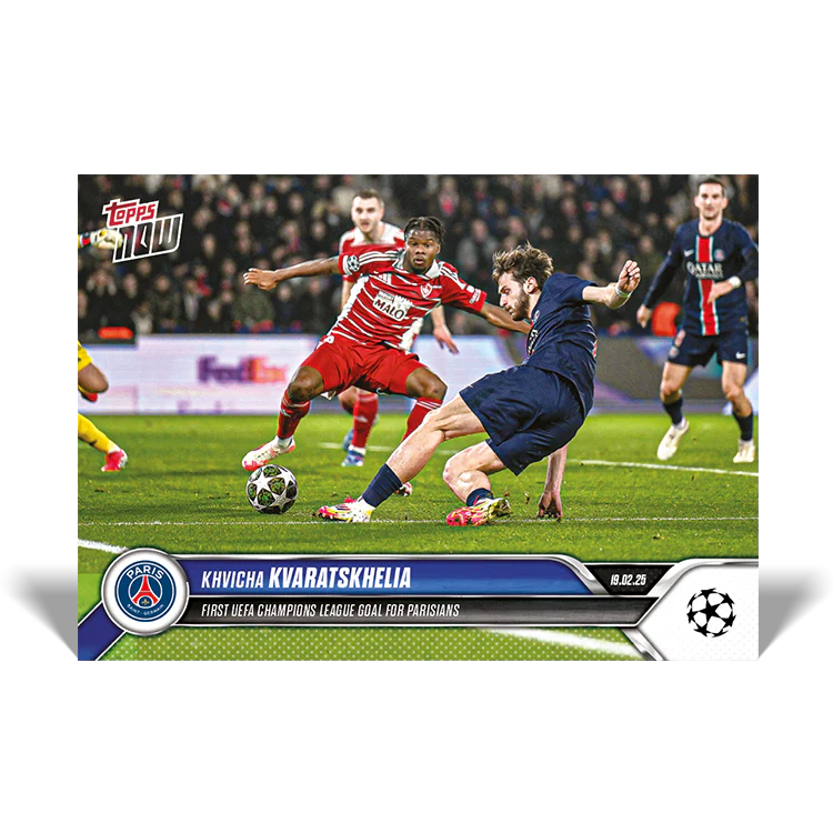 Khvicha Kvaratskhelia - First UEFA Champions League goal for Parisians- 24/25 UCL Topps NOW® Card 107