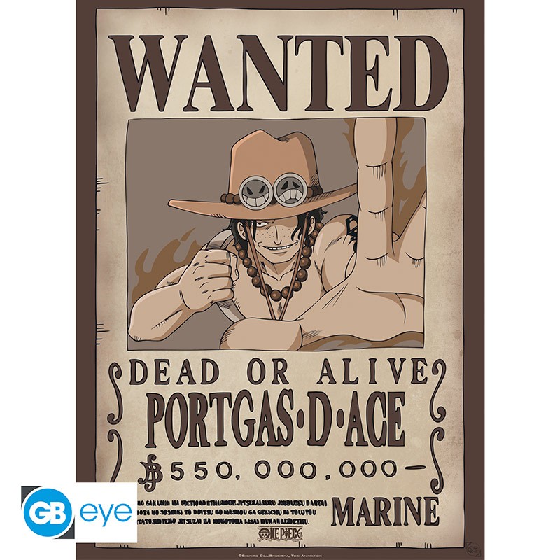 ONE PIECE Poster Wanted Ace (52x38cm)