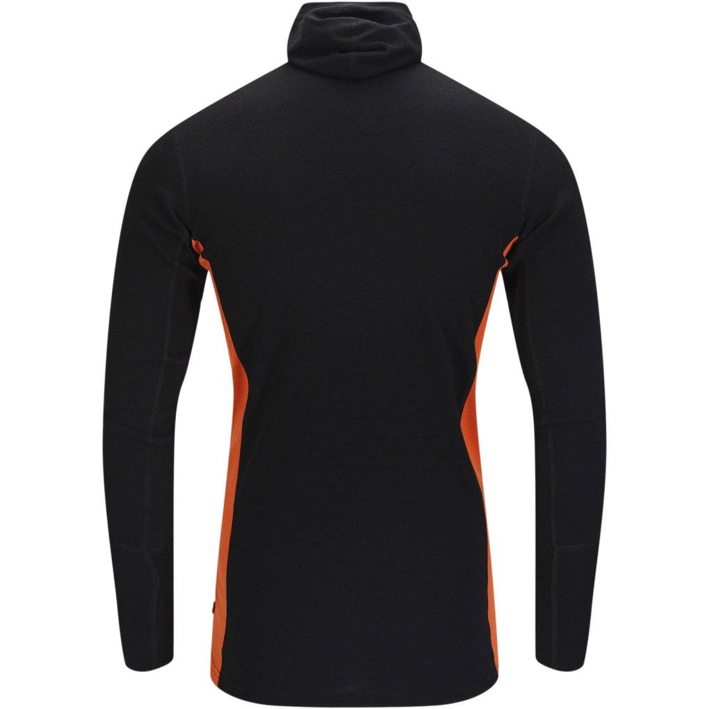 Aclima WarmWool Hoodsweater w/zip Men - jet black/corsair/gold flame