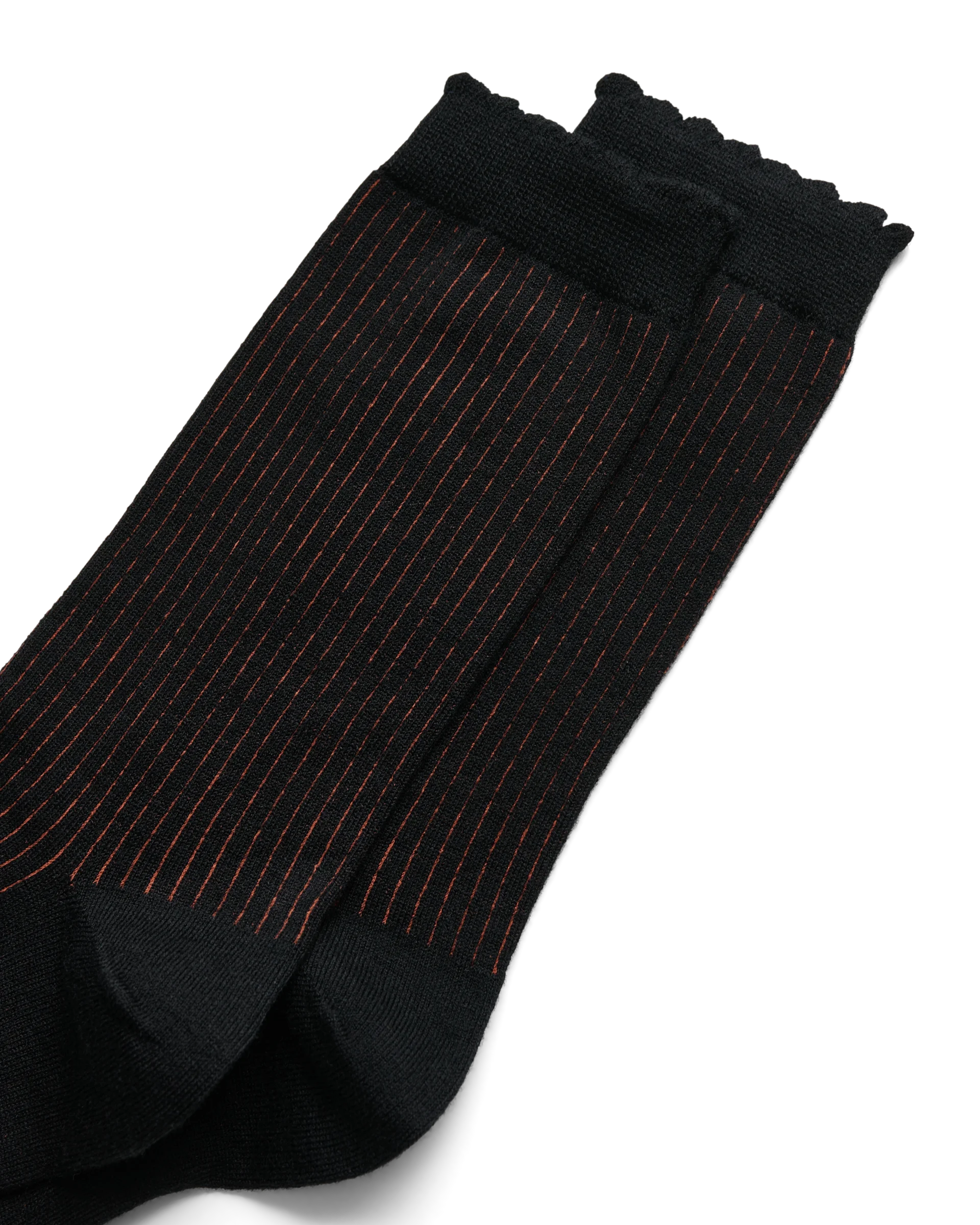 ECCO Hygge Femme Mid-Cut Damen Halbhohe gerippte Socken Schwarz