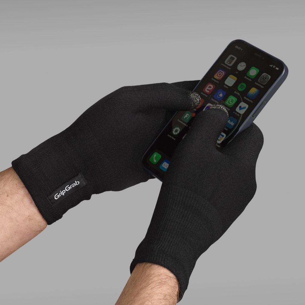 GripGrab Merino Wool Liner Gloves - Black