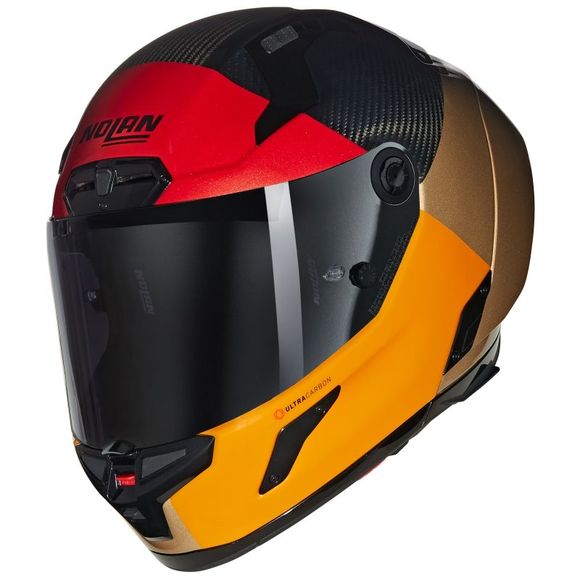 Nolan X-804 RS Full-Face Helmet - ULTRA CARBON - BLOCCO - Carbon / OrangeRef: NL1623
