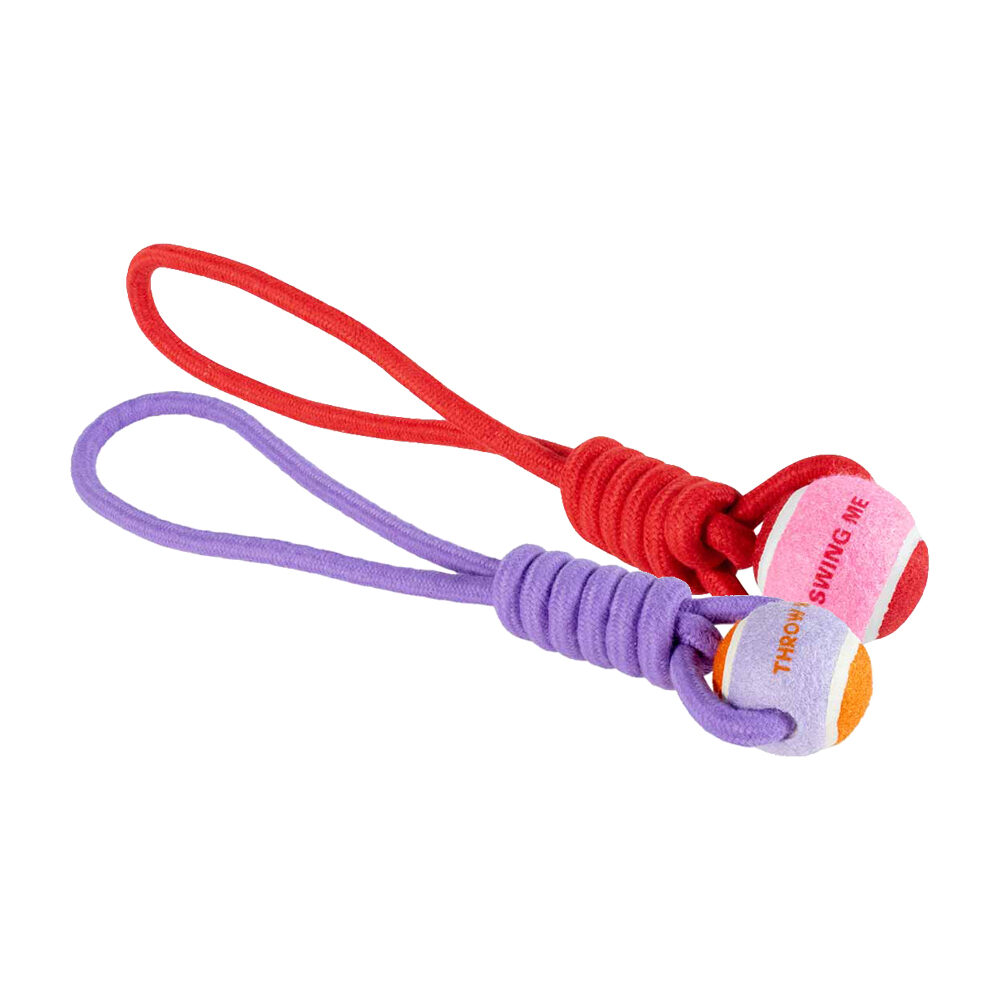 Coockoo Swing/Throw Me Ball with Rope Loop - Purple/Orange
