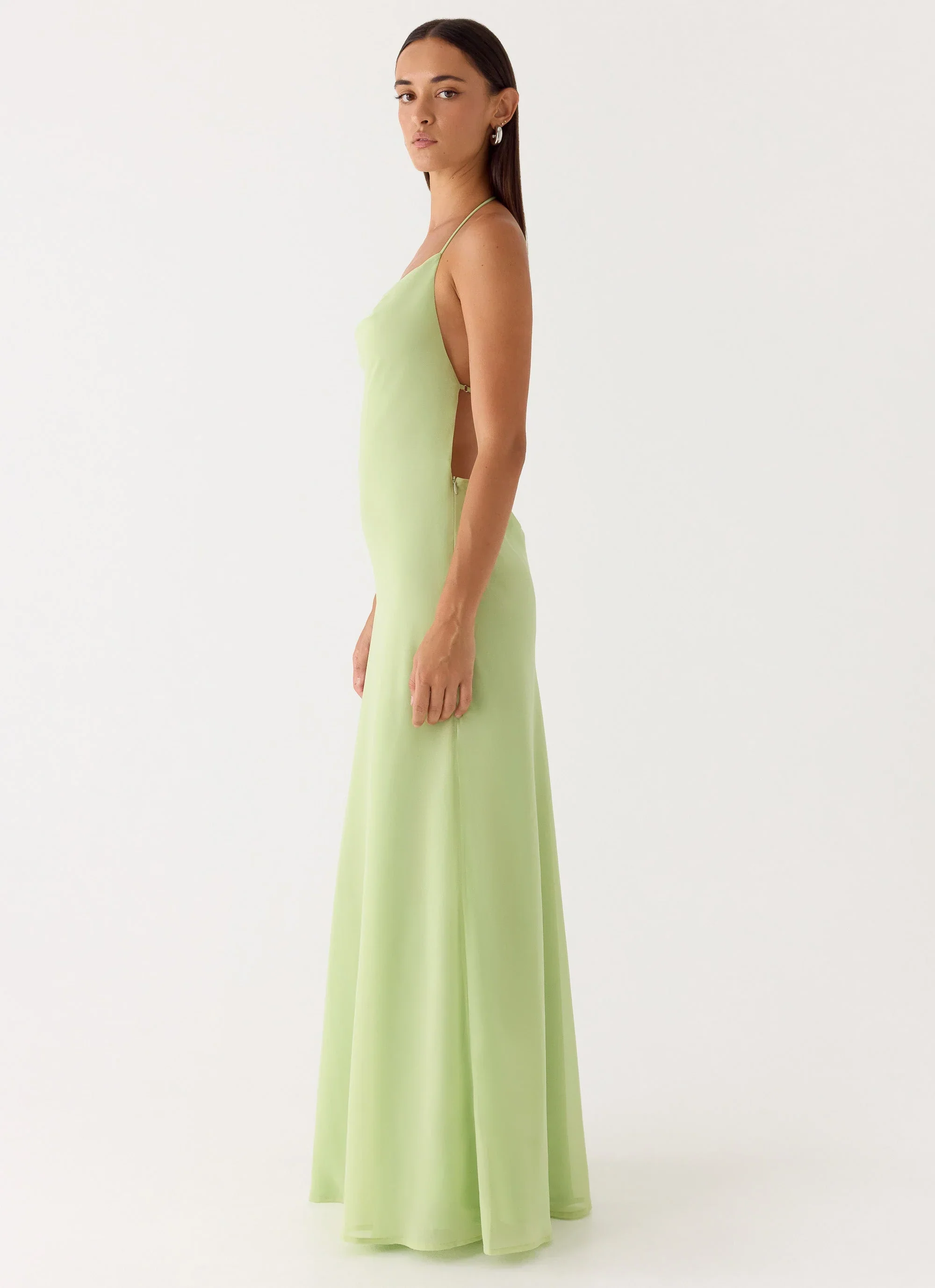 Morning Crush Cowl Maxi Dress - Lime