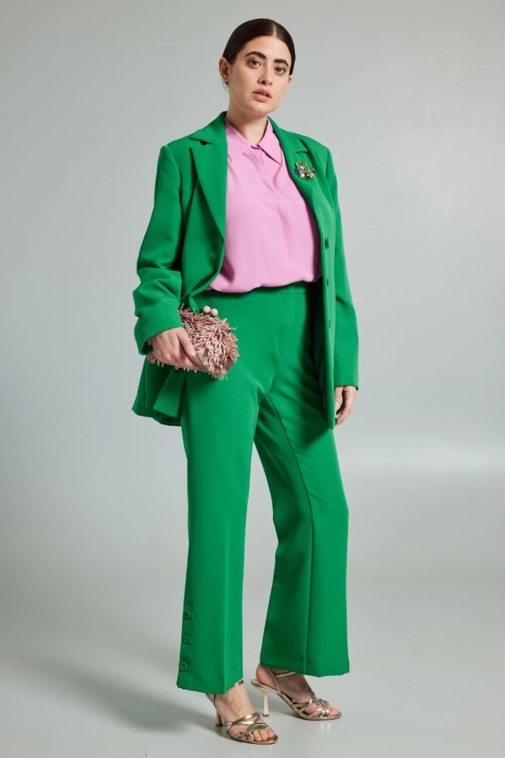 Buttoned flared trousers - GREEN