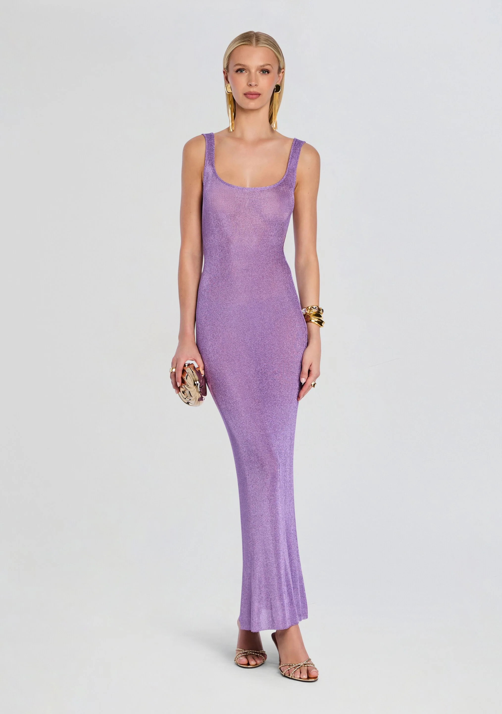Martina Metallic Knit Maxi Dress