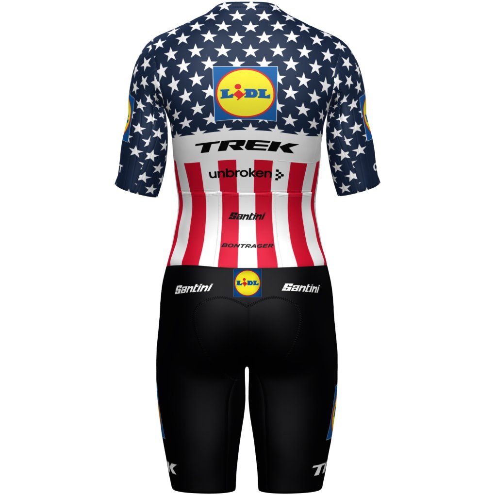 Santini Quinn Simmons' USA National Champion Speedsuit Men - Lidl-Trek Tour De France™ 2025- RE851YC325LTUS - black NE