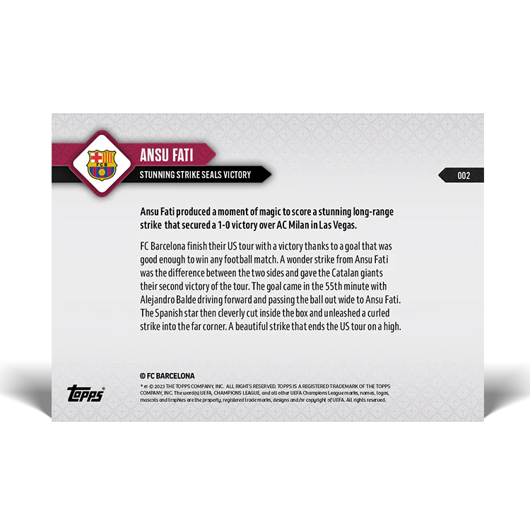 Topps UK - Stunning strike seals victory - BARCELONA TOPPS NOW® Card #002