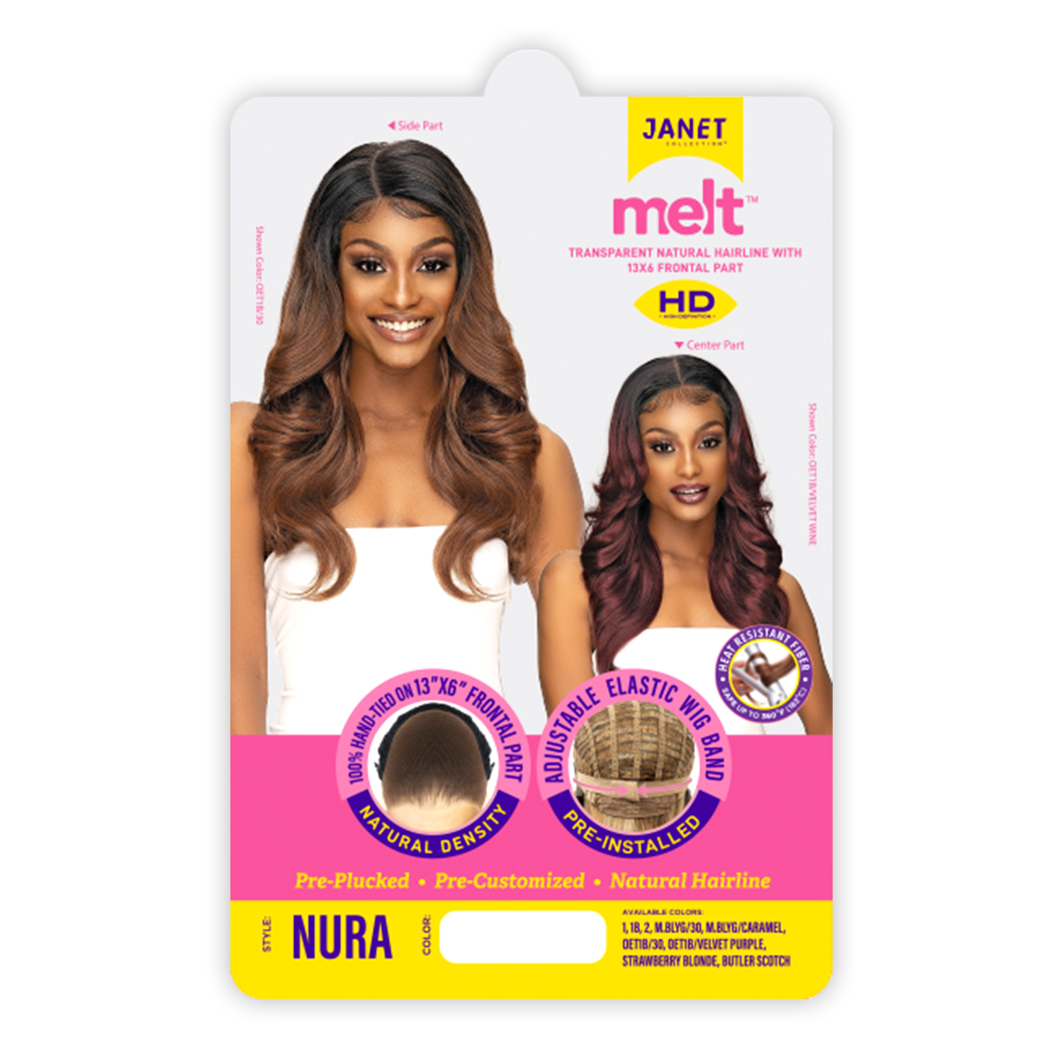 Janet Collection HD Swiss Lace Front Wig Melt Hand-Tied 13X6 Frontal Part Nura