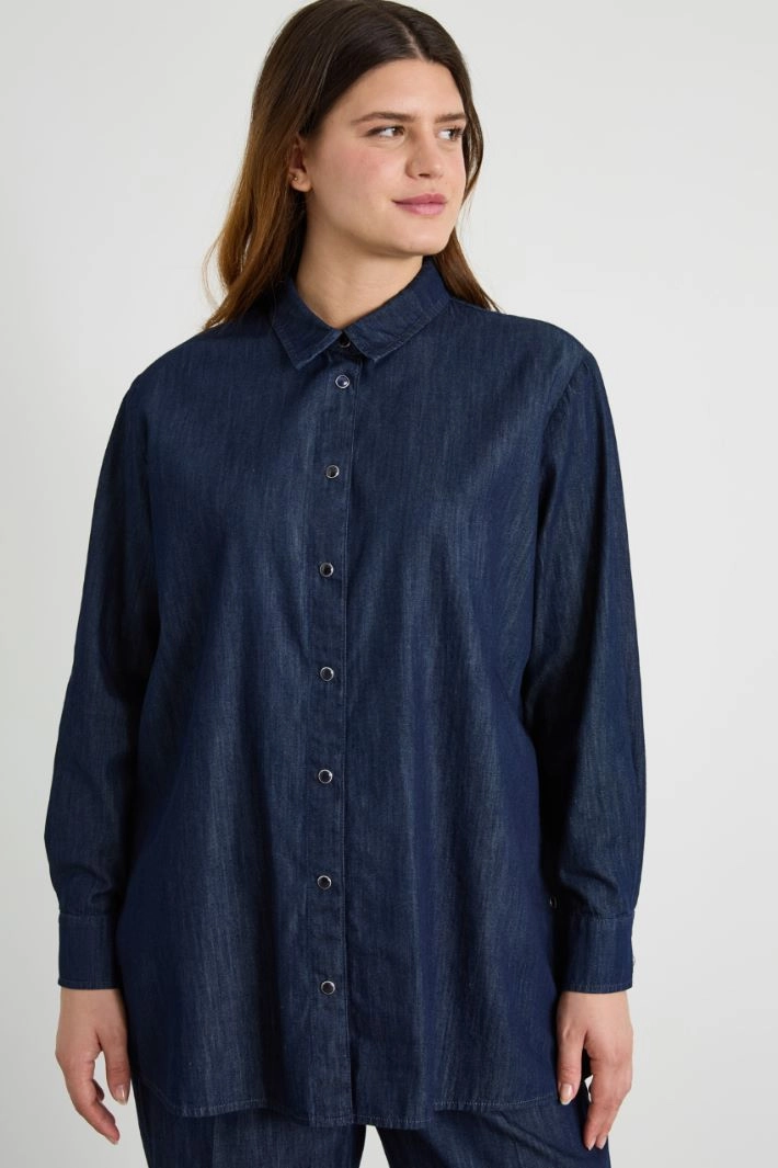 Lightweight denim shirt - BLUE