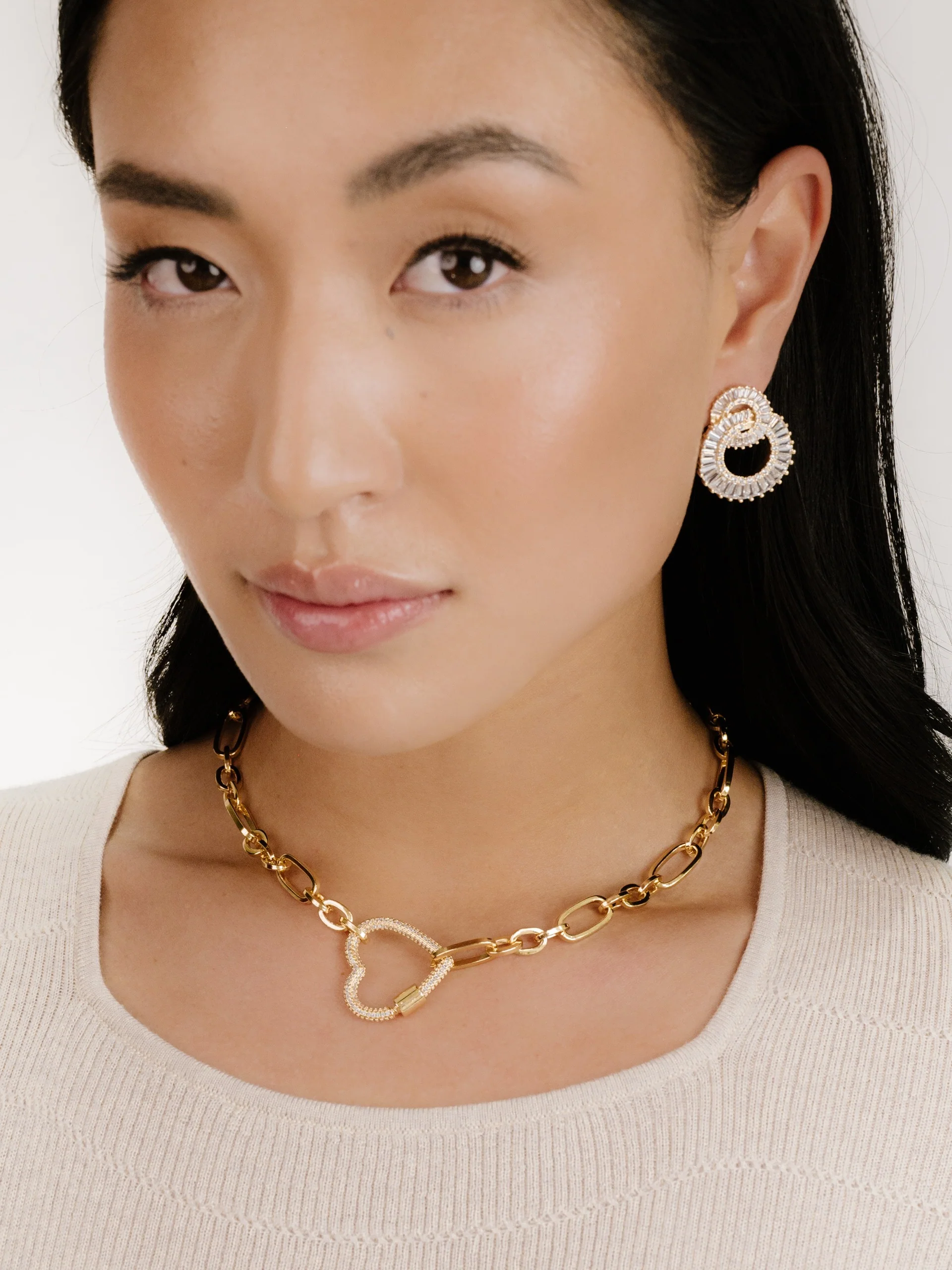 Rotating Circles Crystal Earrings
