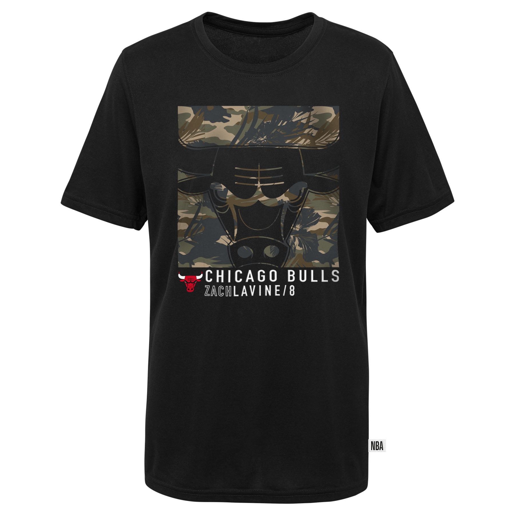 Chicago Bulls Zach Lavine Camo Logo NBA T-Shirt Black
