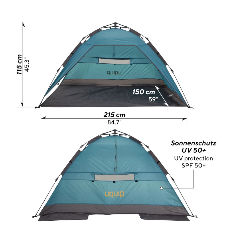 Uquip Buzzy Beach Shelter - petrol/grey