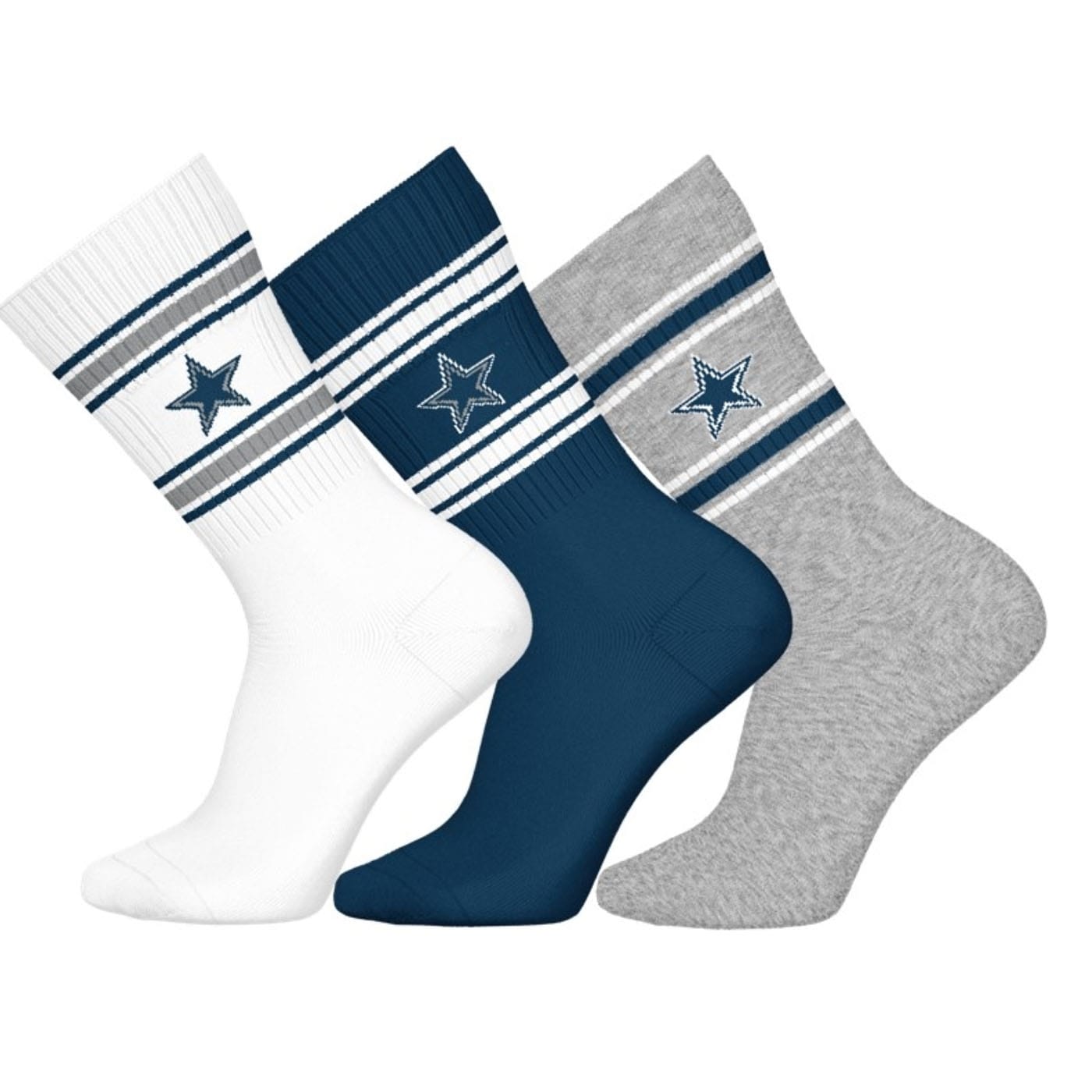 Dallas Cowboys Team Set NFL Crew Socks (3-Pack)