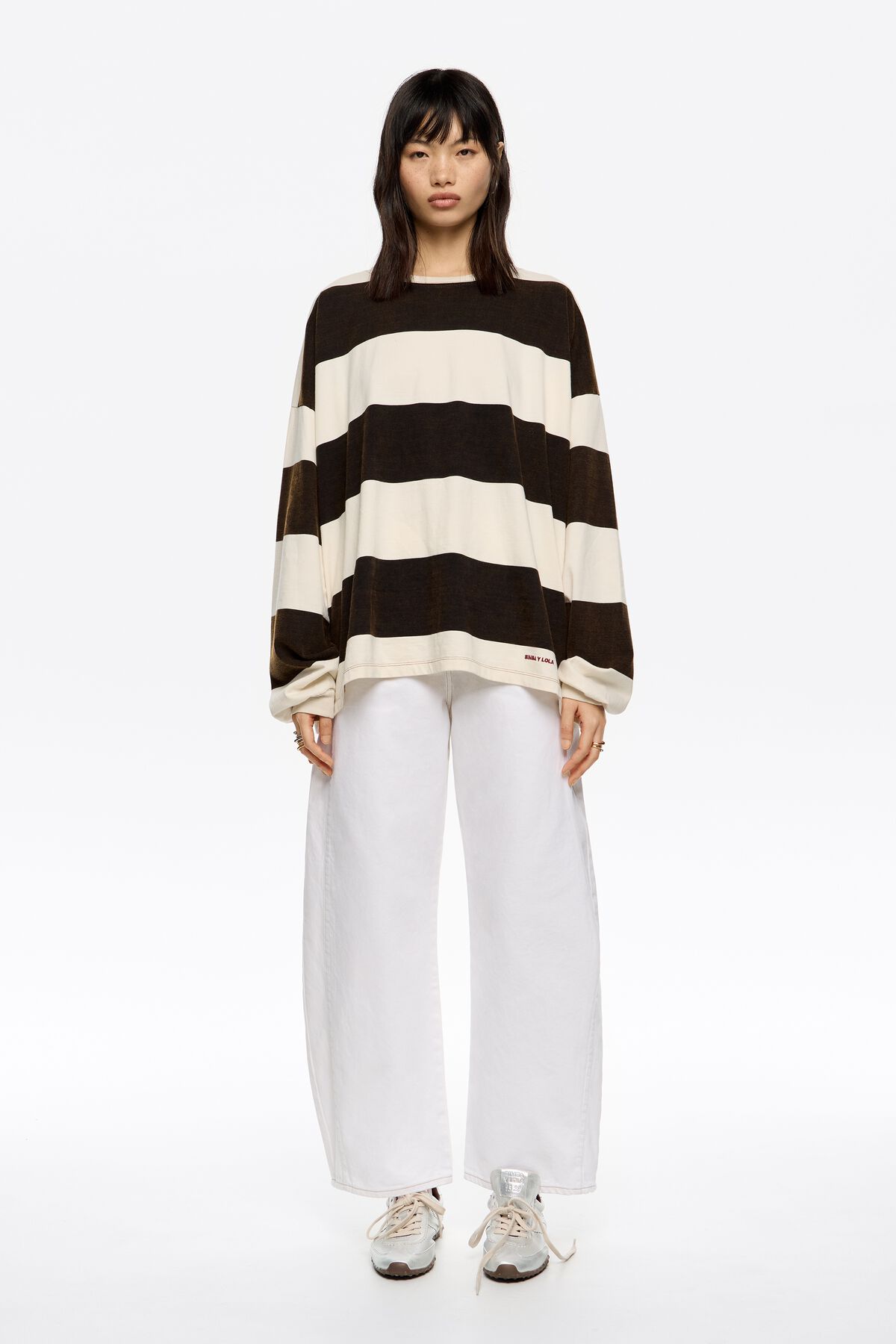 BARREL - Off-white buckled denim jeans