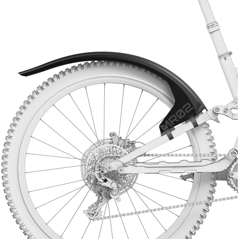Unleazhed M02 + MR02 Mudguard Bundle - ultimate black and matt glossy