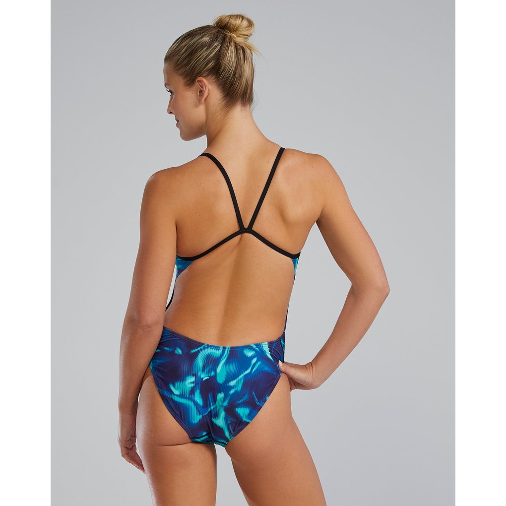 TYR Waveform Durafast Elite® Cutoutfit Swimsuit Women - blue/green