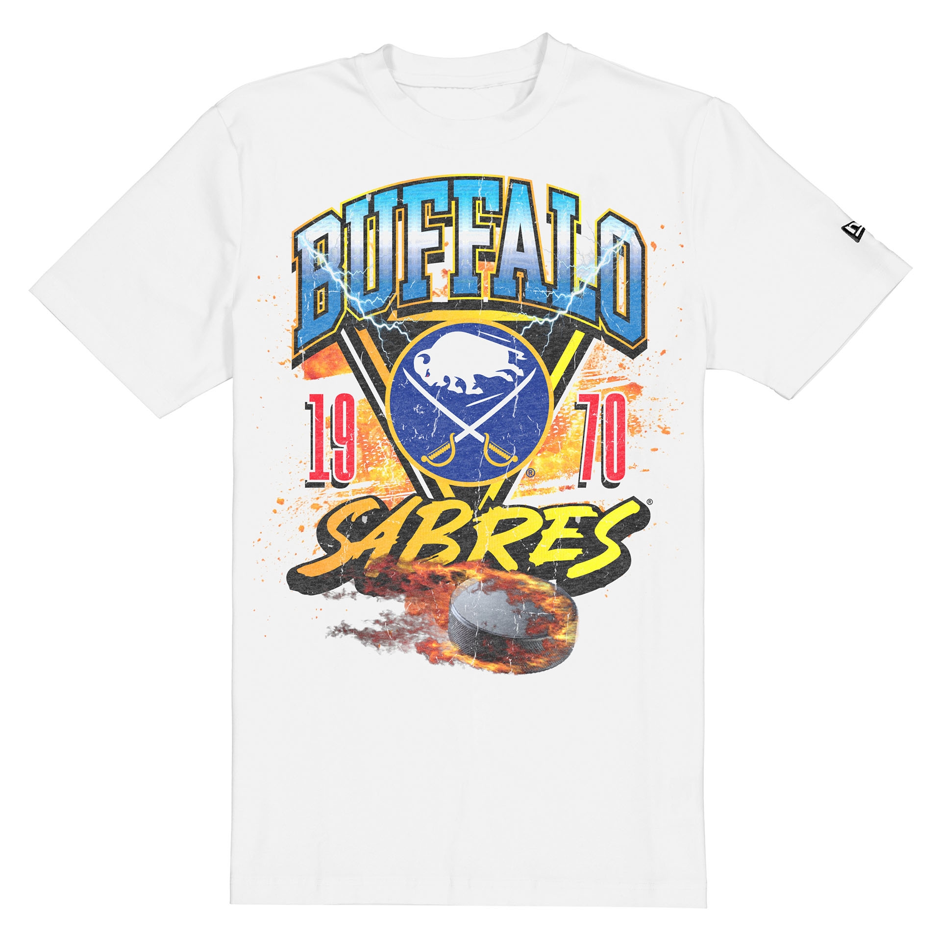 Buffalo Sabres Fireball Oversized NFL T-Shirt White