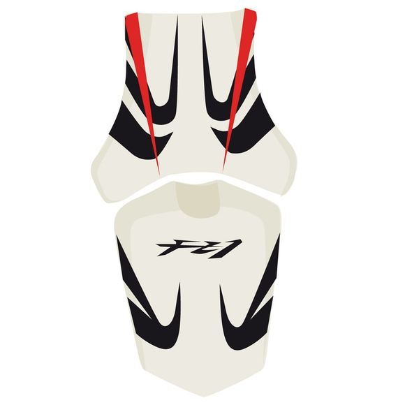 Housse de selle Bagster Blanc/Noir/Rouge/Lettres NoiresRef : 2179E