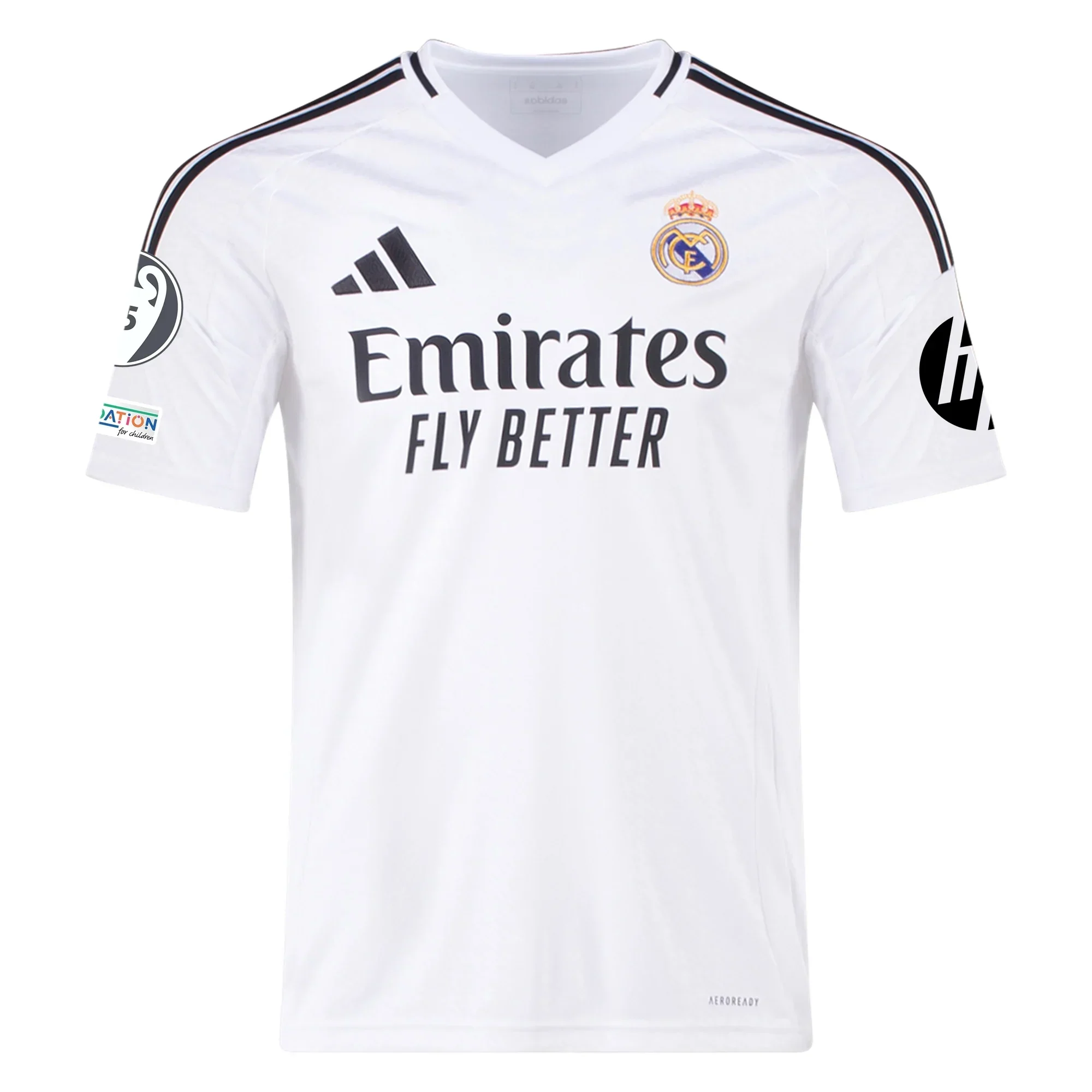Real Madrid Federico Valverde Home Jersey 24/25 w/ Champions League Patches (White/Black)
