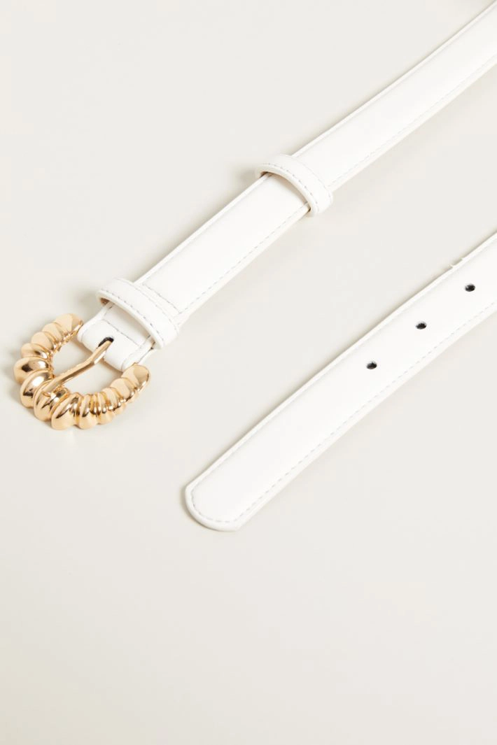 Belt with torchon buckle - WHITE