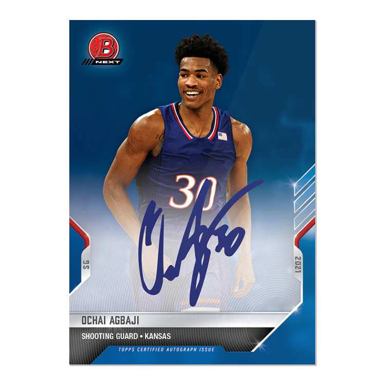 On-Card Auto # to 49 - Ochai Agbaji - 2021 Bowman NEXT TOPPS NOW® Basketball Card 2B