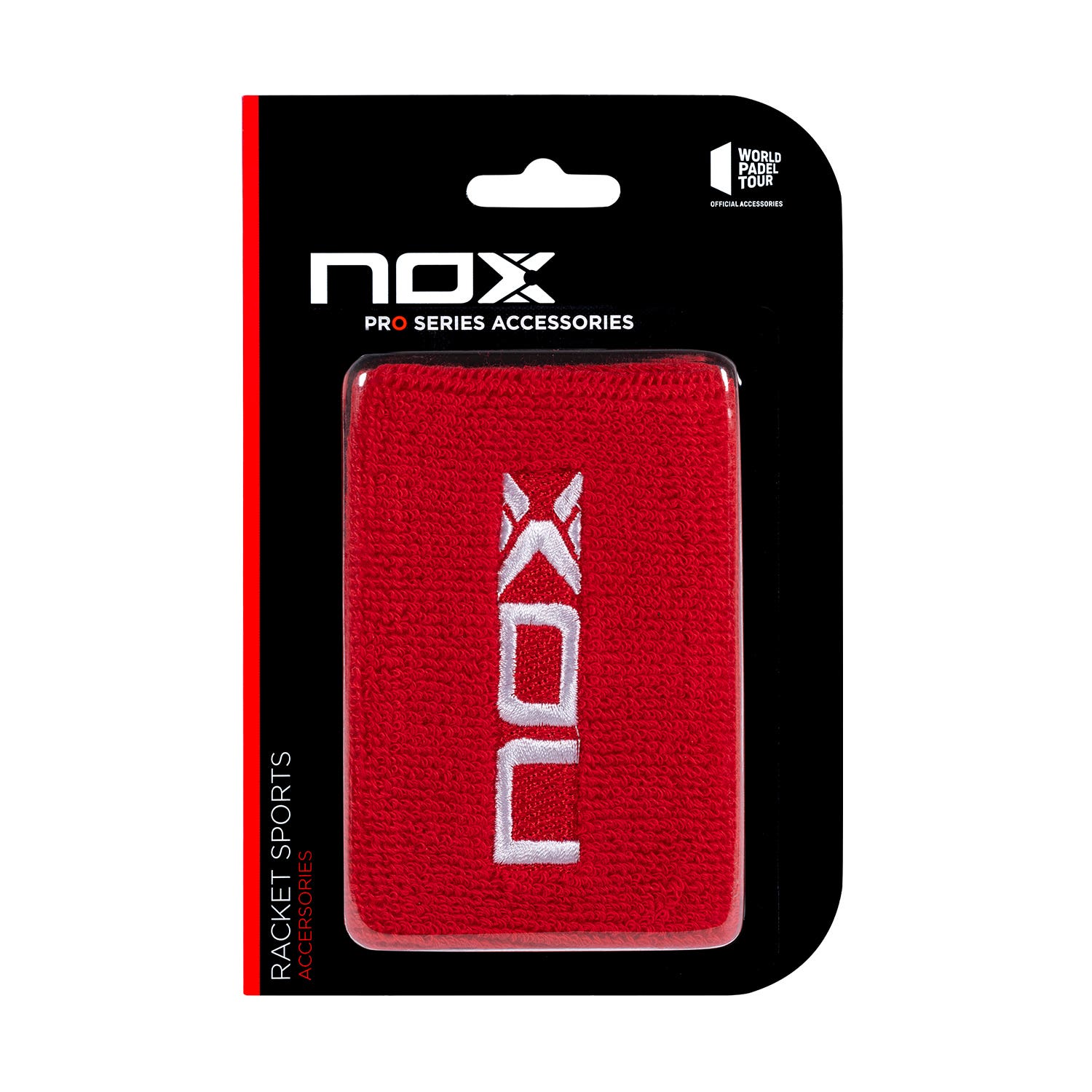 BOX 6 PCS - BLISTER (2 PCS) NOX WRISTBAND RED WHITE LOGO