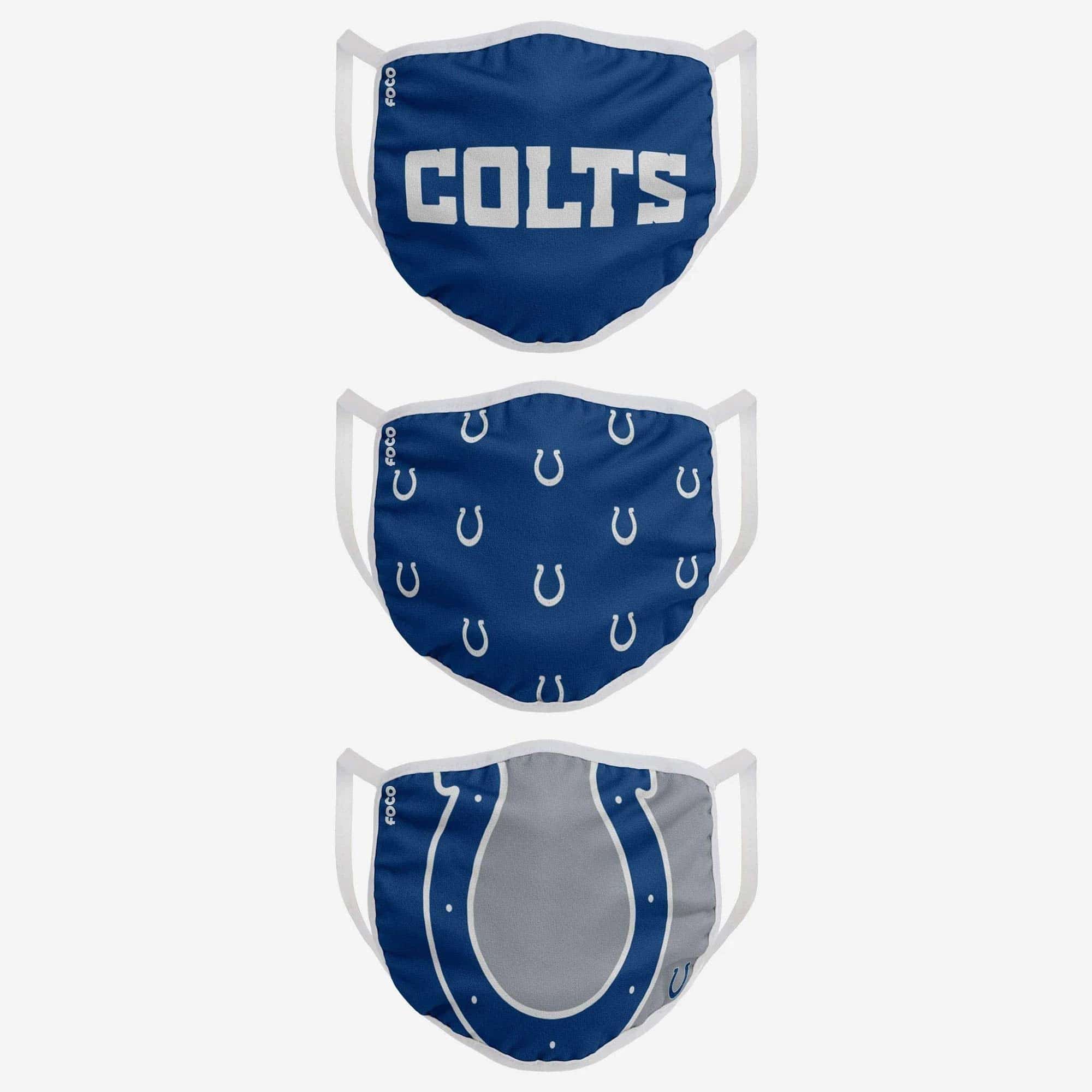 Indianapolis Colts Face Covering NFL Face Mask (3-Pack)