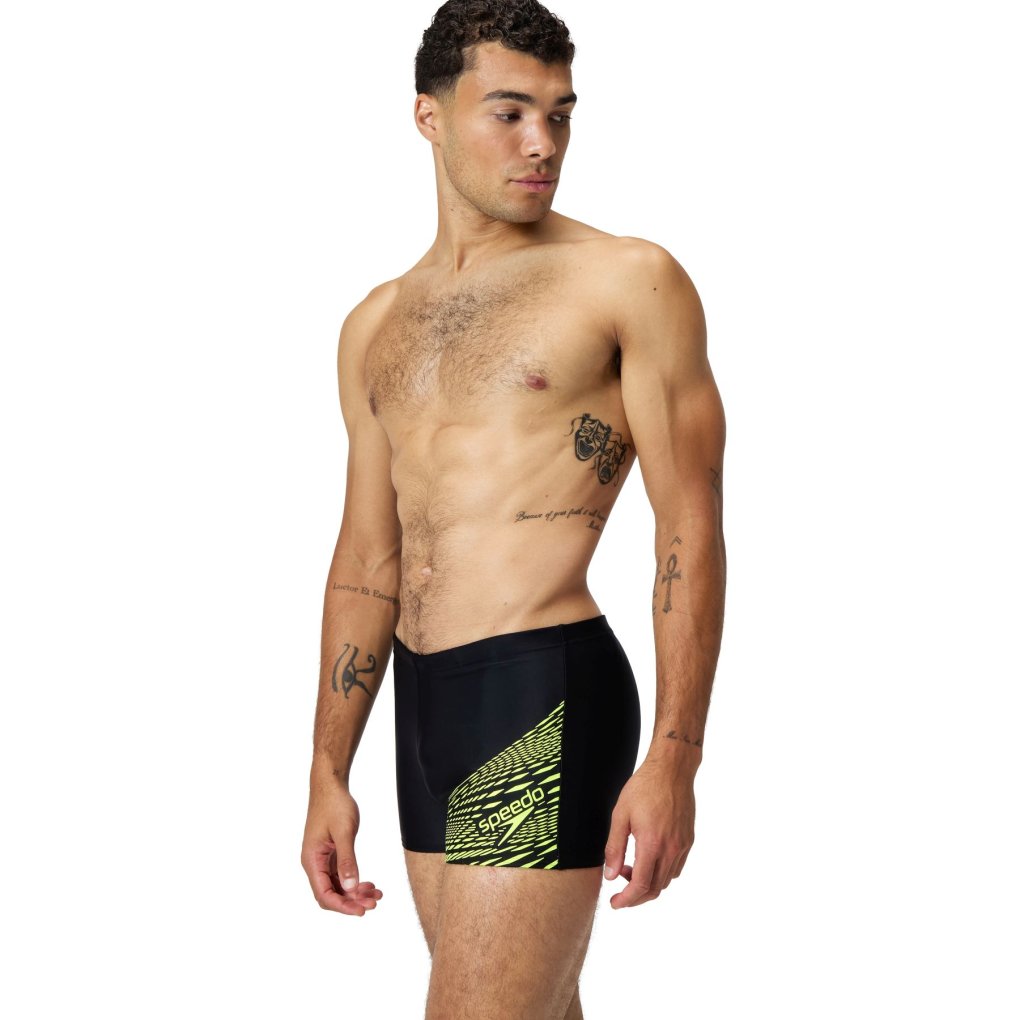 Speedo Medley Logo Aquashort Men - black/hyper yellow