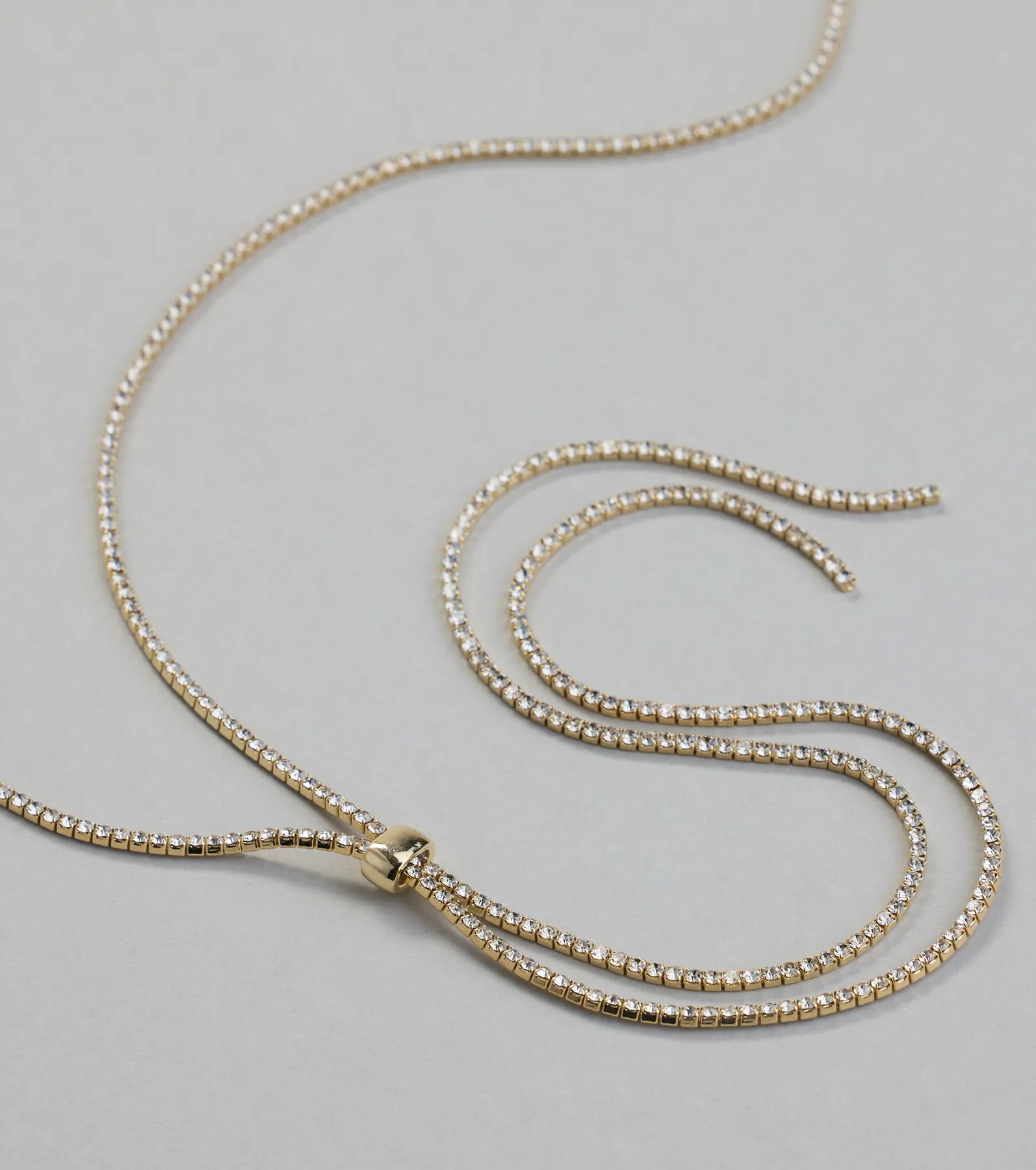 Luxe Glimmer Rhinestone Long Necklace