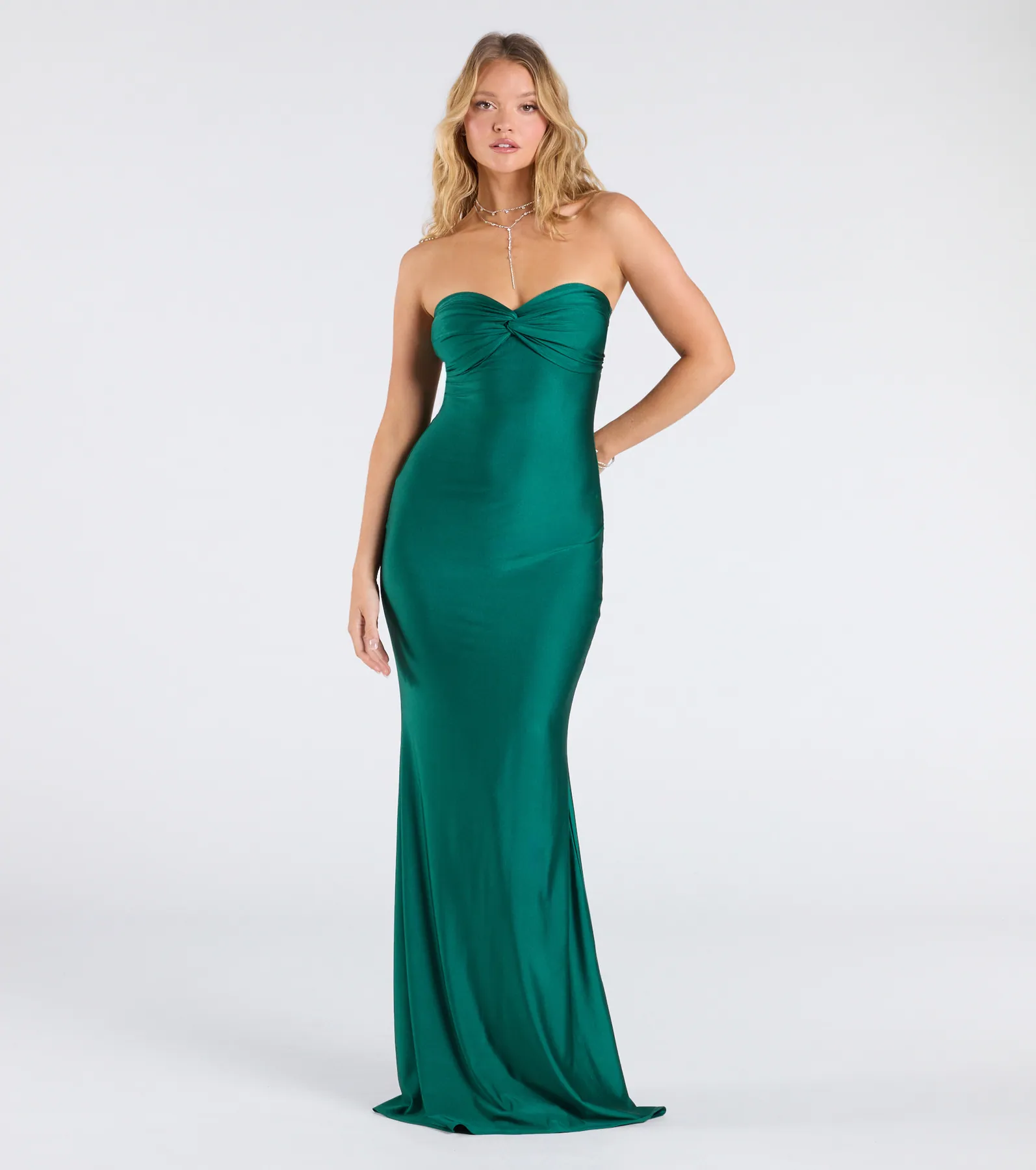 Kimberly Strapless Tie-Back Mermaid Formal Dress