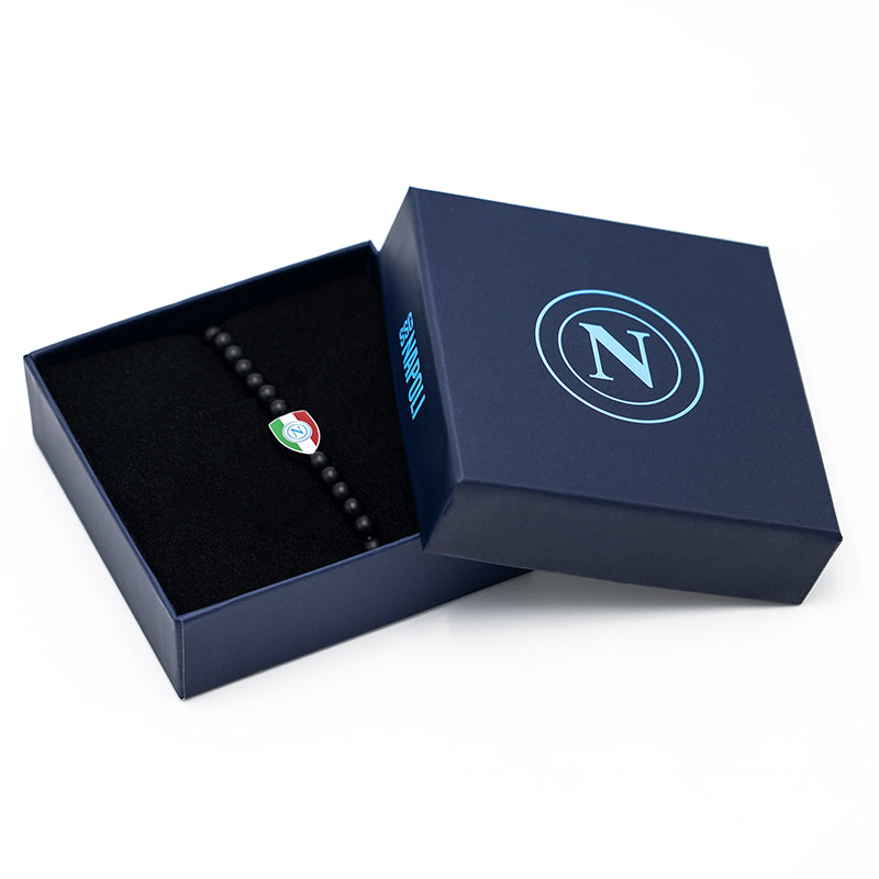 SSC Napoli Scudetto Bracelet with Black Stones