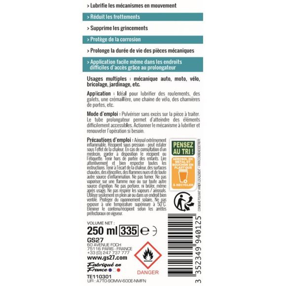 Multi-purpose oil GS27 Multi-Purpose Oil - Universal Anti-FrictionRef: GS0115 / TE110301