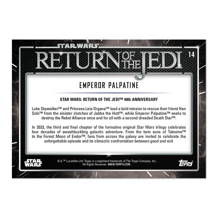 2023 Topps Star Wars: Return of the Jedi™ 40th Anniversary Card #14 - Emperor Palpatine - Topps UK
