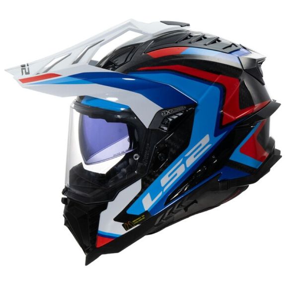 LS2 MX701 Full Face Helmet - EXPLORER CARBON - FRONTIER II - White / BlueRef: LS1246