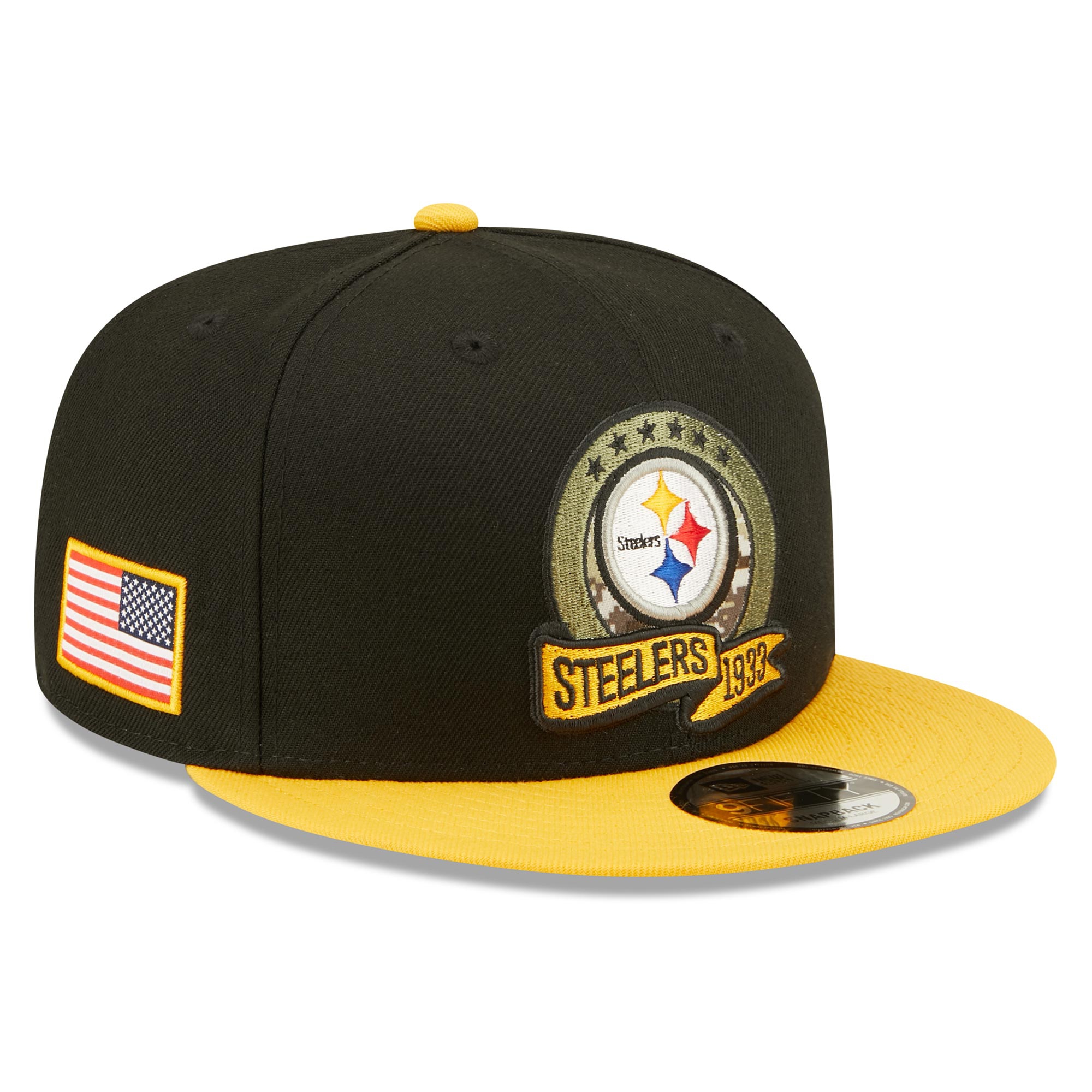 Pittsburgh Steelers 2022 NFL On-Field Salute to Service New Era 9FIFTY Snapback Cap