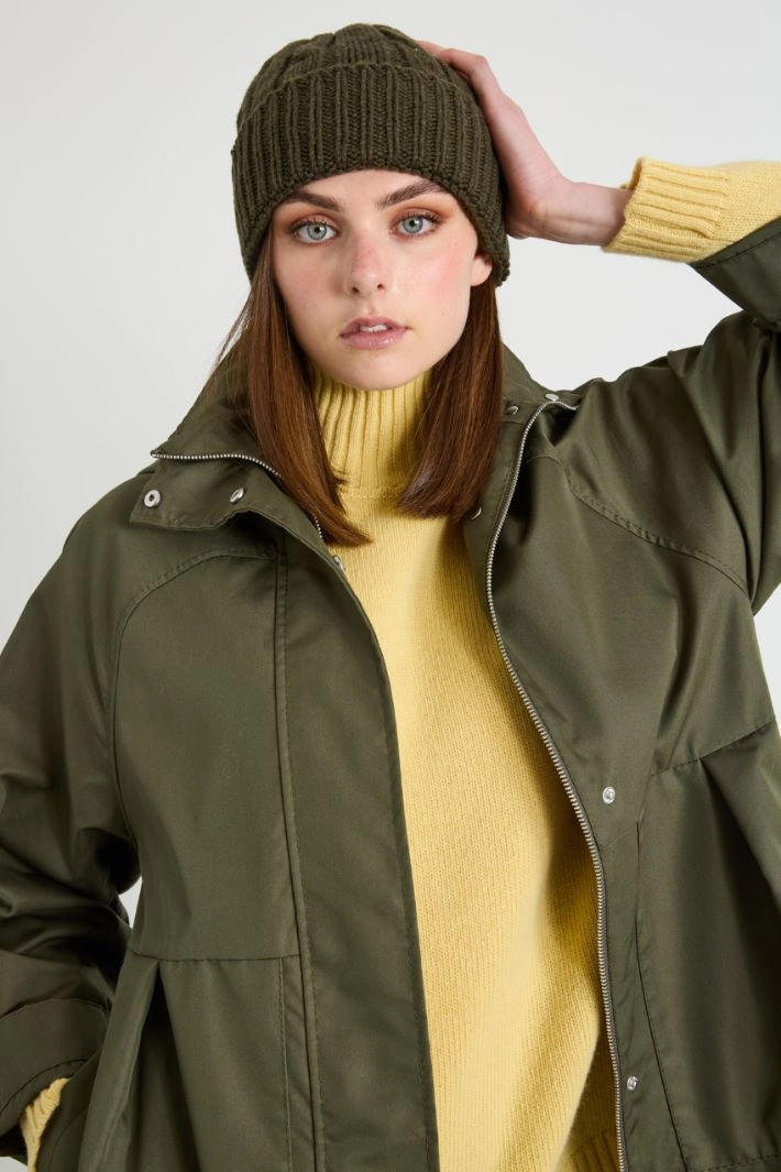 Wool braided beanie hat - MILITAR GREEN