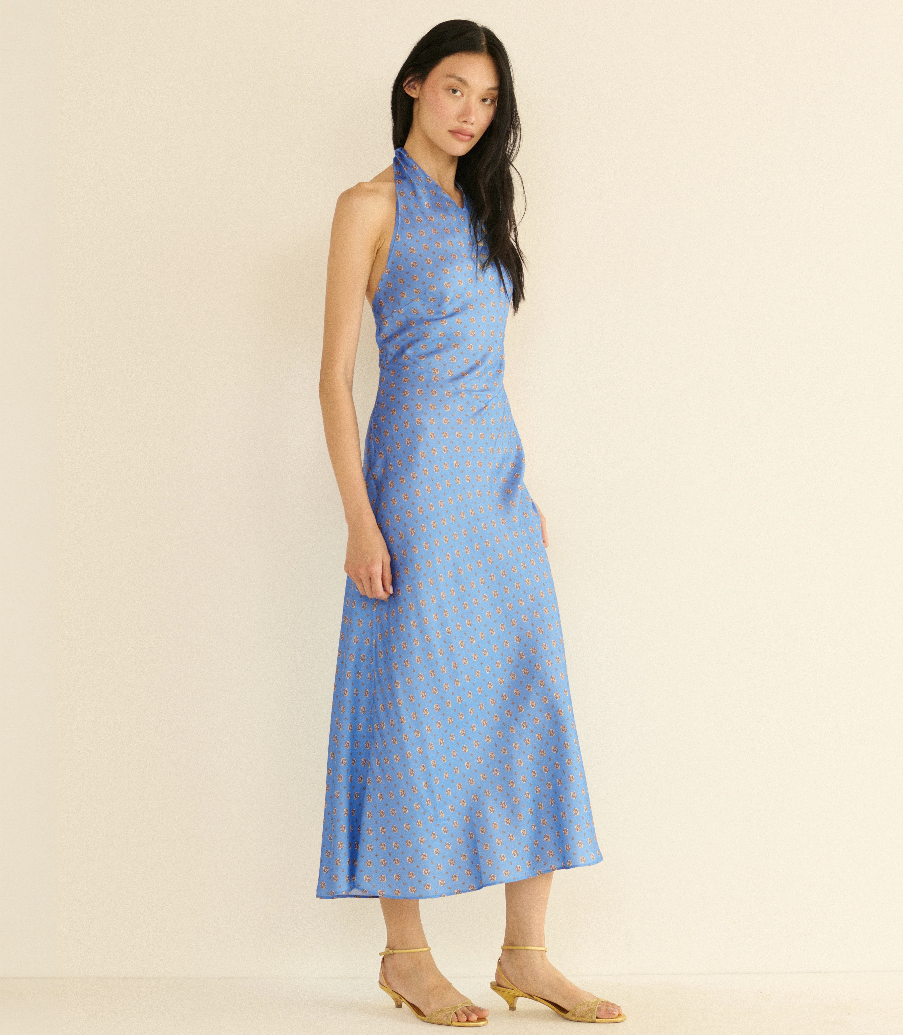 Noemie Midi Dress - Periwinkle Cadiz Foulard