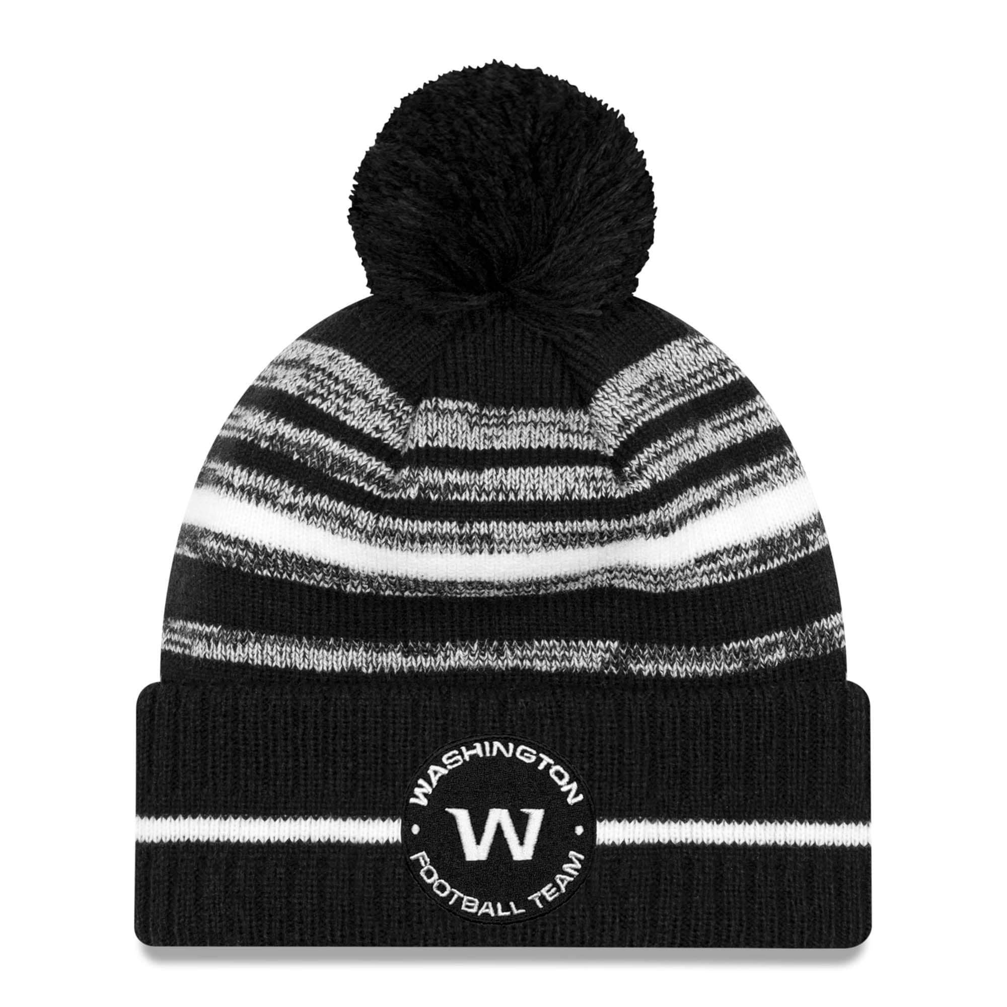 Washington Football Team Black & White 2021 NFL Sideline New Era Sport Knit Hat