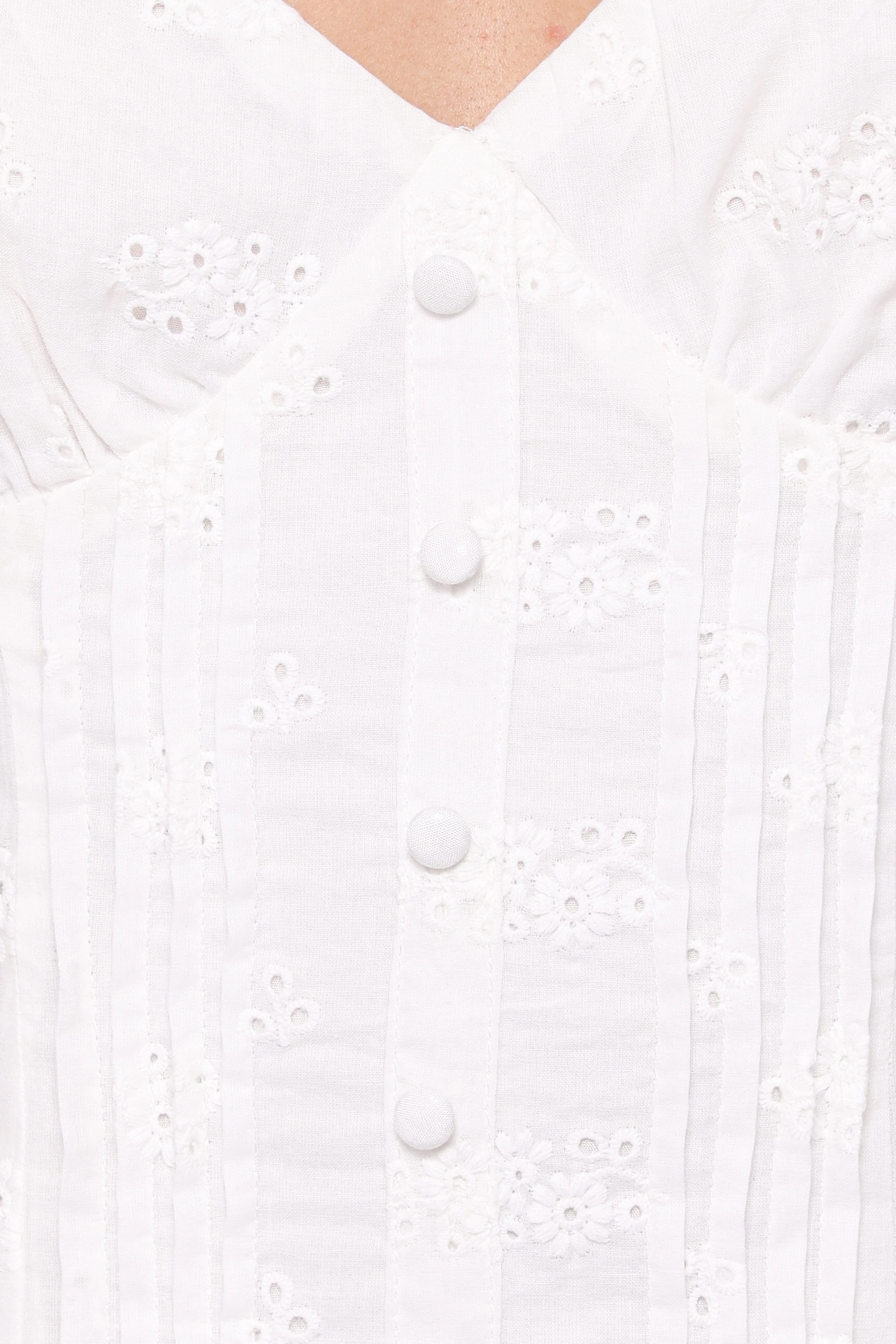 Cherish Eyelet Mini Dress - White