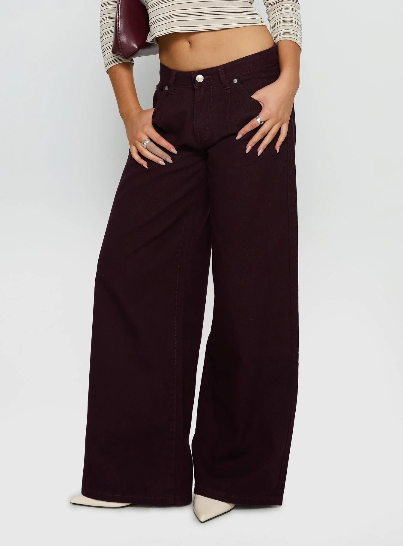 Supercut Low Rise Baggy Pleat Jeans Currant
